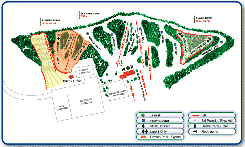 Wild Mountain Trail Map Nordic Mountain Trail Map, Nordic Mountain Ski Map, Nordic Mountain  Snowboard Map